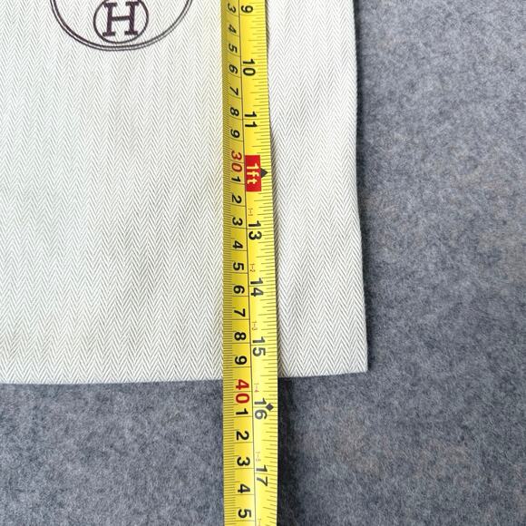 Authentic Hermes France Dust Bag Storage Gift Cream/Brown- 8.75"x15" - Picture 6 of 10